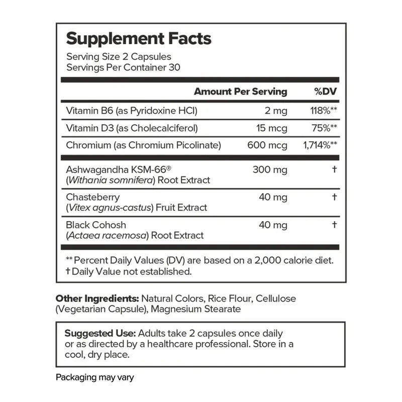 Black Cohosh Menopause Supplement for Night Sweat Relief