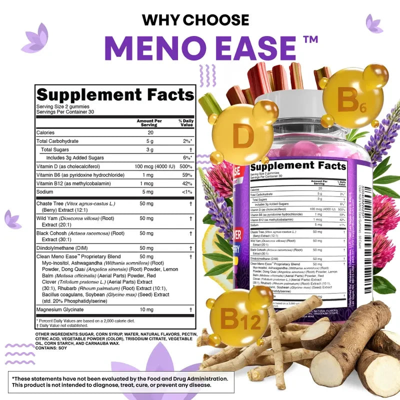 Meno Ease Black Cohosh Supplement for Night Sweats Relief